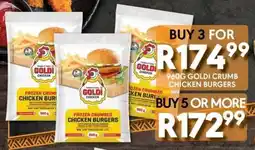 OBC Meat & Chicken Goldi crumb chicken burgers offer
