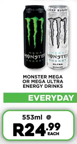 Fresh Stop Monster mega or mega ultra energy drinks offer