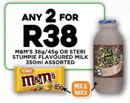 Fresh Stop M&m's or steri stumpie flavoured milk assorted offer