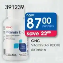 Clicks GNC Vitamin D-3 1000 IU offer