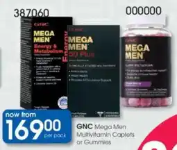 Clicks GNC Mega Men Multivitamin Caplets or Gummies offer