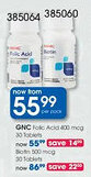 Clicks GNC Folic Acid 400 mcg offer