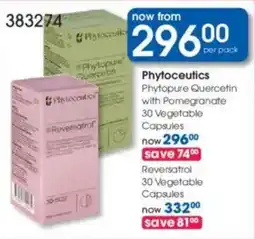 Clicks Phytoceutics Phytopure Quercetin with Pomegranate 30 Vegetable Capsules offer