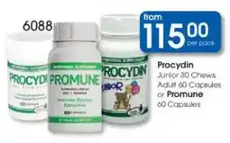 Clicks Procydin Junior 30 Chews, Adult 60 Capsules or Promune 60 Capsules offer