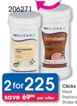 Clicks Clicks Trimshake Meal Replacement Shake offer