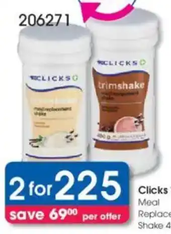Clicks Clicks Trimshake Meal Replacement Shake offer