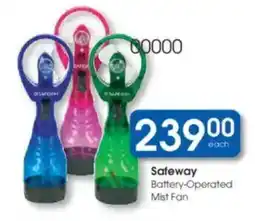 Clicks Safeway Battery-Operated Mist Fan offer