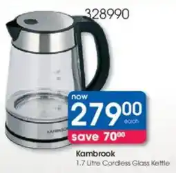 Clicks Kambrook Cordless Glass Kettle offer