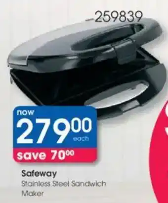 Clicks Safeway Stainless Steel Sandwich Maker offer
