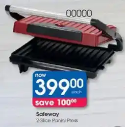 Clicks Safeway 2-Slice Panini Press offer