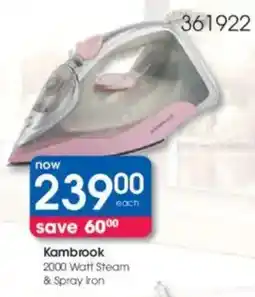 Clicks Kambrook 2000 Watt Steam & Spray Iron offer