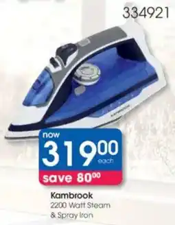 Clicks Kambrook 2200 Watt Steam & Spray Iron offer