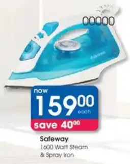 Clicks Safeway 1600 Watt Steam & Spray Iron offer