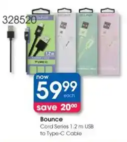 Clicks Bounce Cord Series 1.2 m USB to Type-C Cable offer