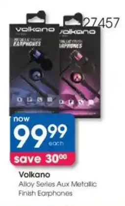 Clicks Volkano Alloy Series Aux Metallic Finish Earphones offer