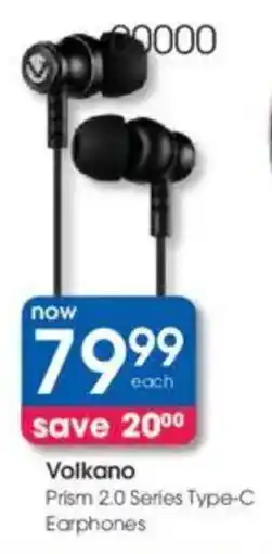 Clicks Volkano Prism 2.0 Series Type-C Earphones offer