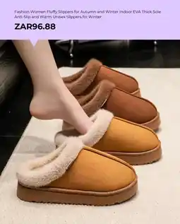 AliExpress Fashion Women Fluffy Slippers for Autumn and Winter Indoor EVA Thick Sole Anti-Slip and Warm Unisex Slippers for Winter offer