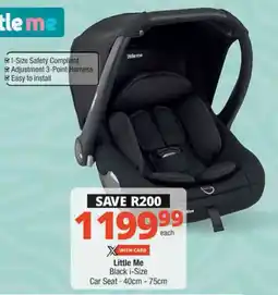 Checkers Little Me Black i-Size Car Seat offer