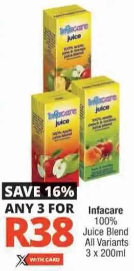 Checkers Infacare 100% Juice Blend All Variants offer