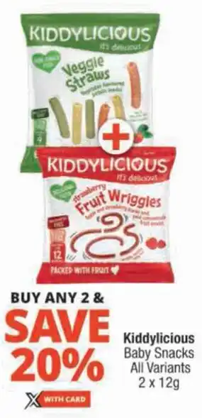 Checkers Kiddylicious Baby Snacks All Variants offer