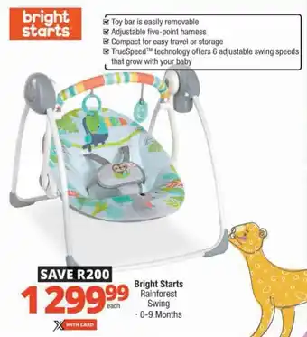 Checkers Bright Starts Rainforest Swing offer