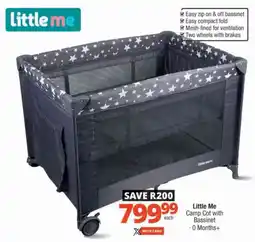 Checkers Little Me Camp Cot with Bassinet offer
