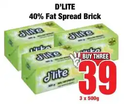 Boxer Superstores D'LITE 40% Fat Spread Brick offer