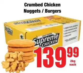Boxer Superstores Crumbed Chicken Nuggets/ Burgers offer