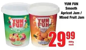Boxer Superstores YUM FUN Smooth Apricot Jam/ Mixed Fruit Jam offer