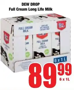 Boxer Superstores DEW DROP Full Cream Long Life Milk offer