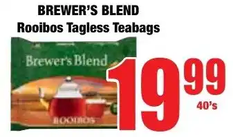 Boxer Superstores BREWER'S BLEND Rooibos Tagless Teabags offer