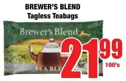 Boxer Superstores BREWER'S BLEND Tagless Teabags offer