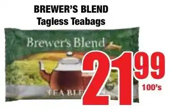 Boxer Superstores BREWER'S BLEND Tagless Teabags offer