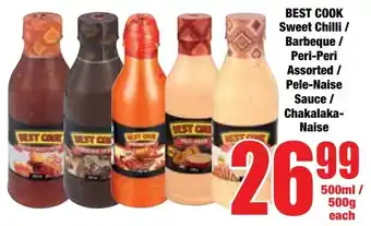 Boxer Superstores BEST COOK Sweet Chilli/ Barbeque/ Peri-Peri Assorted/ Pele-Naise Sauce/ Chakalaka-Naise offer