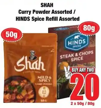Boxer Superstores SHAH Curry Powder Assorted/ HINDS Spice Refill Assorted offer