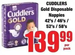 Boxer Superstores CUDDLERS Gold Disposable Nappies offer