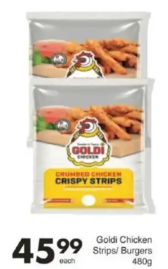 Save Goldi Chicken Strips/ Burgers offer