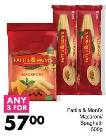 Save Fatti's & Moni's Macaroni/ Spaghetti offer