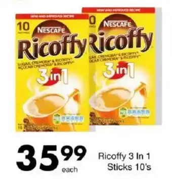 Save Nescafe Ricoffy 3 In 1 Sticks offer