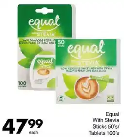 Save Equal With Stevia Sticks/ Tablets offer