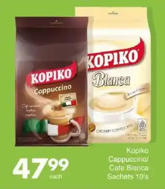 Save Kopiko Cappuccino/ Cafe Blanca Sachets offer