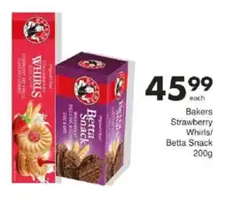 Save Bakers Strawberry Whirls/ Betta Snack offer
