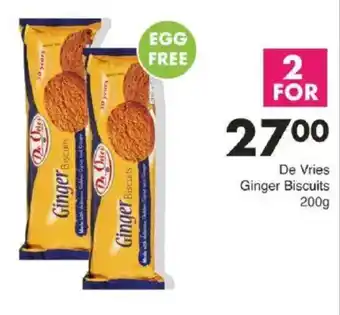 Save De Vries Ginger Biscuits offer