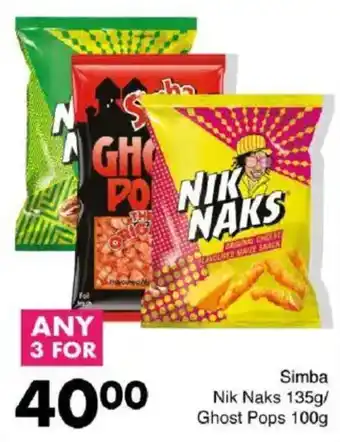 Save Simba Nik Naks/ Ghost Pops offer