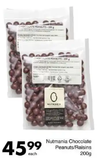 Save Nutmania Chocolate Peanuts/ Raisins offer