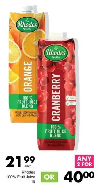 Save Rhodes 100% Fruit Juice offer