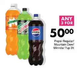 Save Pepsi Regular/ Mountain Dew/ Mirinda/ 7up offer