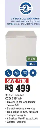 OK Furniture Chest Freezer KCG 215 WH offer
