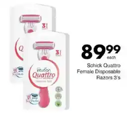 Save Schick Quattro Female Disposable Razors offer