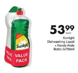 Save Sunlight Dishwashing Liquid + Handy Andy Bottle offer